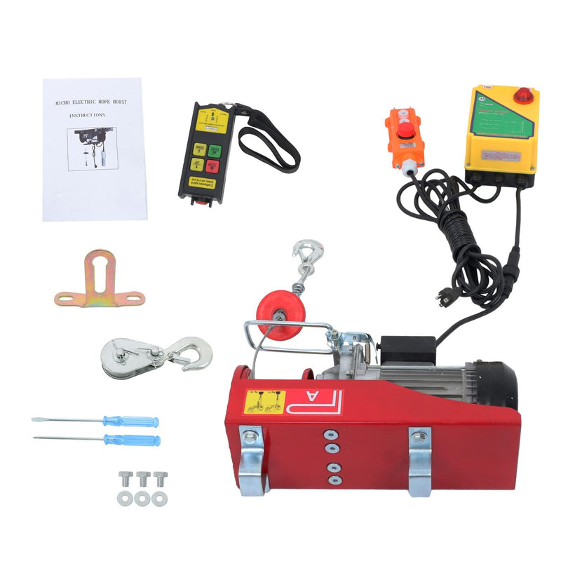 DURAFORCE 1320lbs Electric Hoist w/ Wireless & Wired Dual Control 40ft/20ft Lifting Height