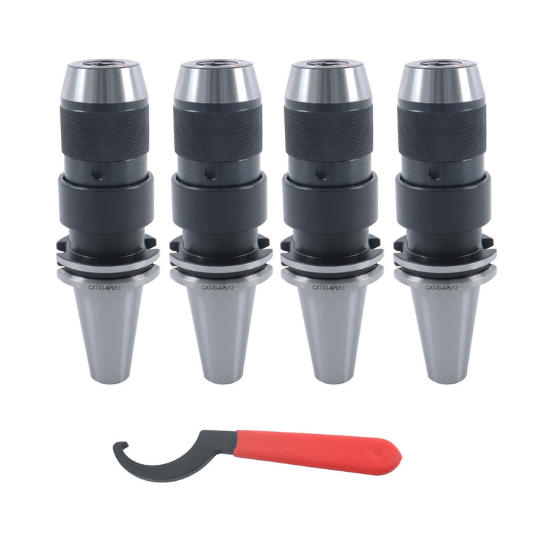 DURAFORCE 4×CAT40 1/2'' Collet Chuck CNC Keyless Drill Chuck For HAAS CAT40 APU13