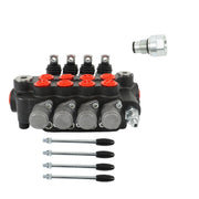 DURAFORCE 4Spool SAE Hydraulic Control Valve Double Acting 21GPM 3600PSI W/Conversion Plug