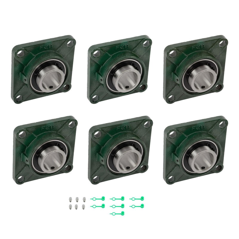 DURAFORCE UCF211-32 Pillow Block Bearing Solid Base With 2" Bore Self Alignment 6PCS