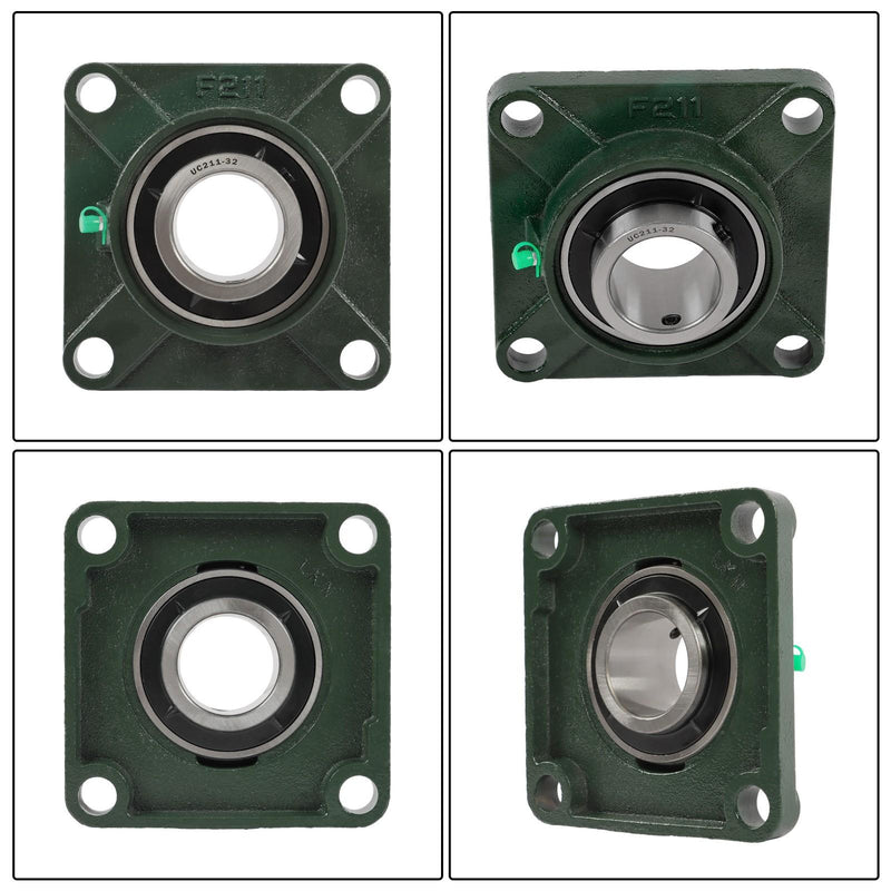 DURAFORCE UCF211-32 Pillow Block Bearing Solid Base With 2" Bore Self Alignment 6PCS