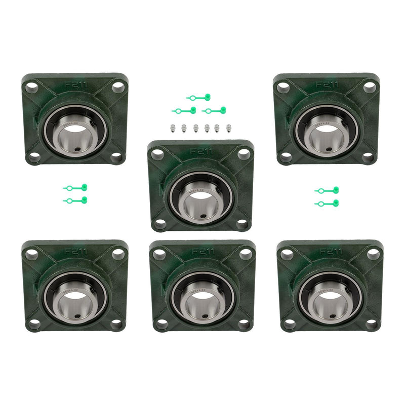 DURAFORCE UCF211-32 Pillow Block Bearing Solid Base With 2" Bore Self Alignment 6PCS