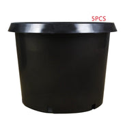 DURAFORCE 5 × 25 Gallon New Black Plant Flower Nursery Pot Root Plastic Nutrition Premium