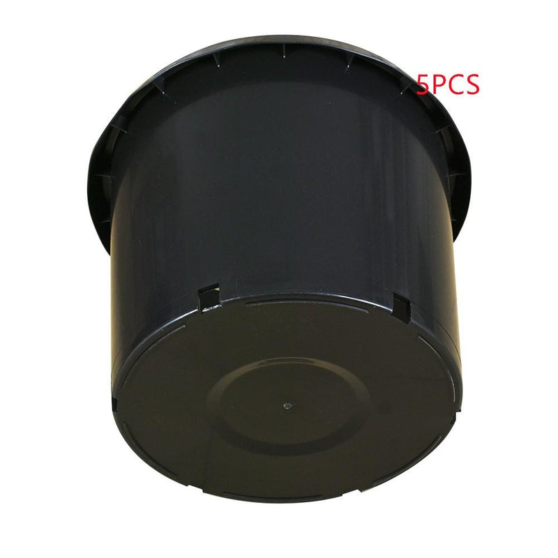 DURAFORCE 5 × 25 Gallon New Black Plant Flower Nursery Pot Root Plastic Nutrition Premium