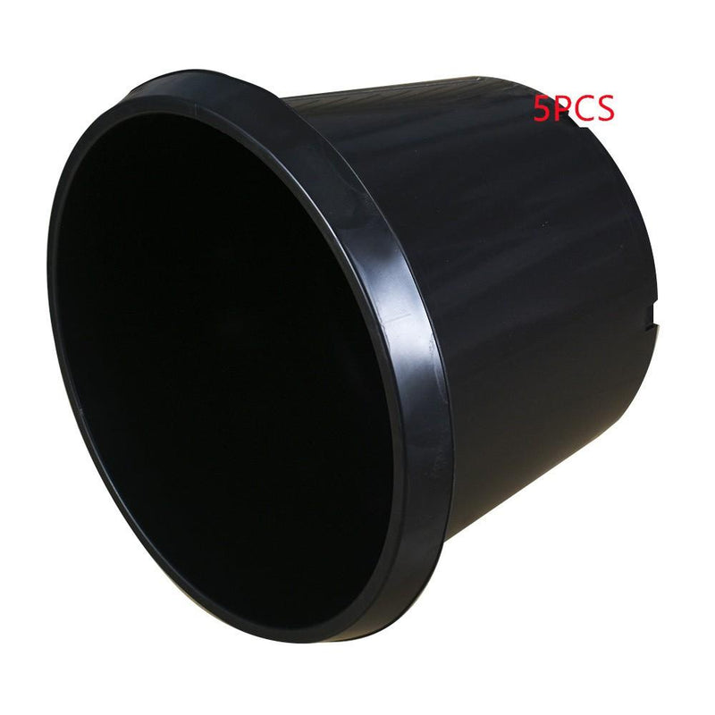 DURAFORCE 5 × 25 Gallon New Black Plant Flower Nursery Pot Root Plastic Nutrition Premium