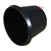 DURAFORCE 25 Gallon New Black Plant Flower Nursery Pot Root Plastic Nutrition Premium 5 PK