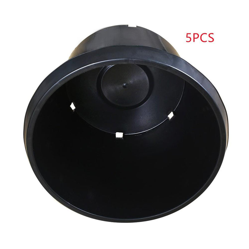 DURAFORCE 25 Gallon New Black Plant Flower Nursery Pot Root Plastic Nutrition Premium 5 PK