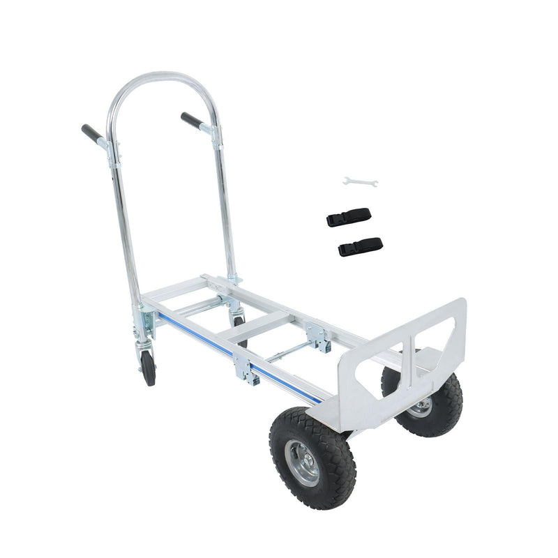 DURAFORCE 1000 Lbs Aluminum Hand Truck 2-in-1 Convertible Folding Dolly Cart Heavy Duty