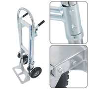 DURAFORCE 1000 Lbs Aluminum Hand Truck 2-in-1 Convertible Folding Dolly Cart Heavy Duty