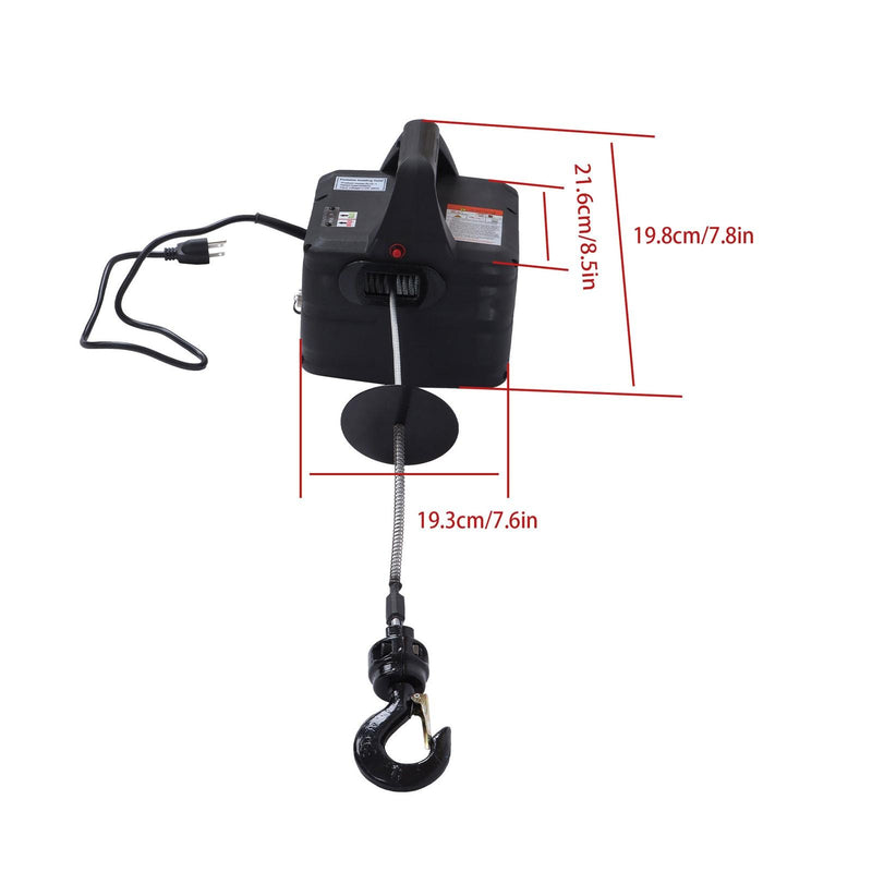 DURAFORCE 2in1 Portable Electric Hoist With Wireless Remote Control 22.9 ft Winch 500-B