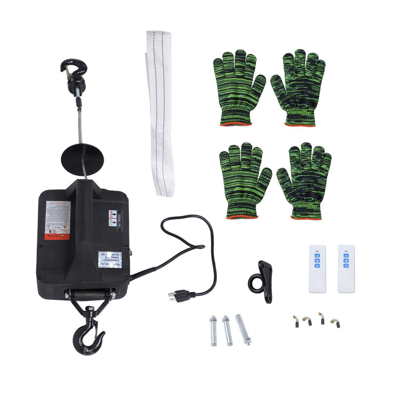 DURAFORCE 2in1 Portable Electric Hoist With Wireless Remote Control 22.9 ft Winch 500-B