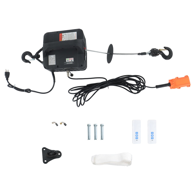 DURAFORCE 1100LB Electric Winch Wired & Wireless Remote Control 3in1 Electric Hoist Winch