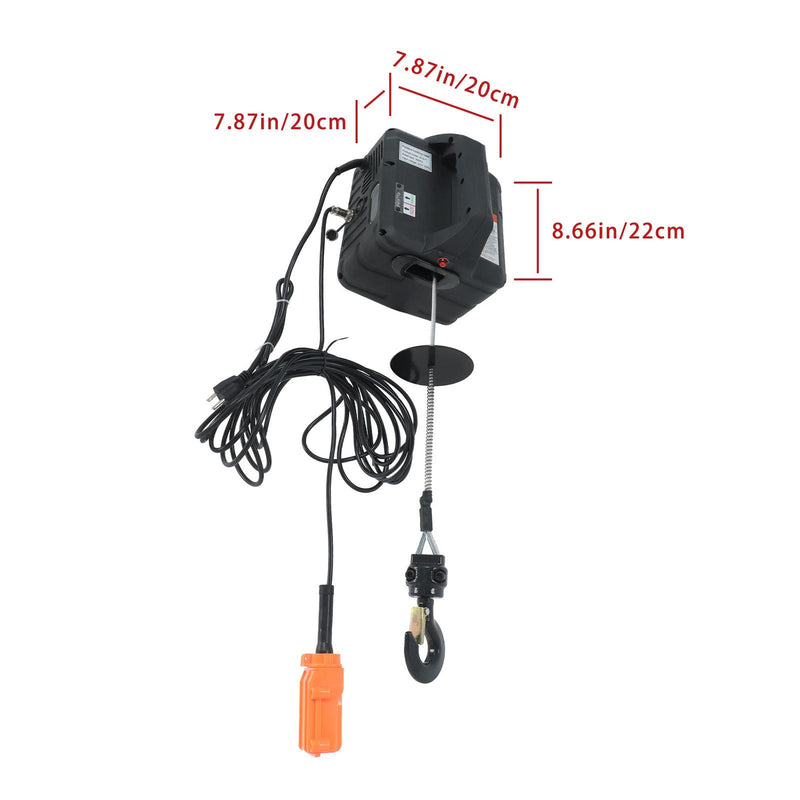 DURAFORCE 1100LB Electric Winch Wired & Wireless Remote Control 3in1 Electric Hoist Winch