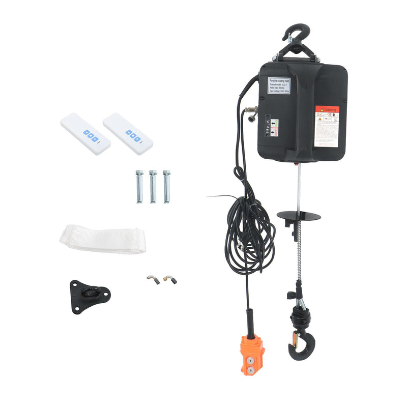 DURAFORCE 1100LB Electric Winch Wired & Wireless Remote Control 3in1 Electric Hoist Winch