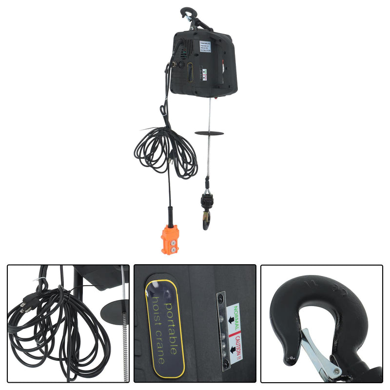DURAFORCE 1100LB Electric Winch Wired & Wireless Remote Control 3in1 Electric Hoist Winch