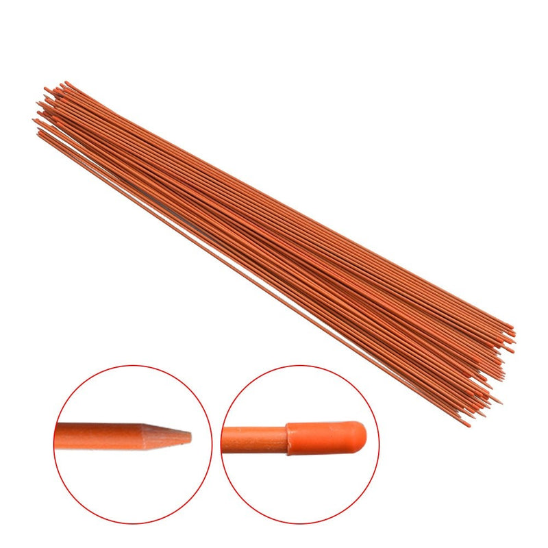 DURAFORCE 1/4" Diameter Orange No-Reflective Markers Driveway 200Pcs Snow Stakes 48In Long