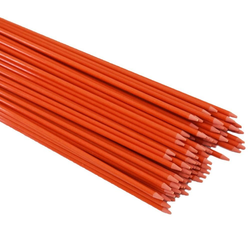 DURAFORCE 1/4" Diameter Orange No-Reflective Markers Driveway 200Pcs Snow Stakes 48In Long