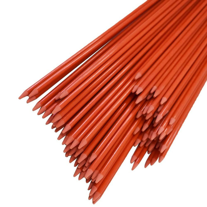 DURAFORCE 1/4" Diameter Orange No-Reflective Markers Driveway 200Pcs Snow Stakes 48In Long