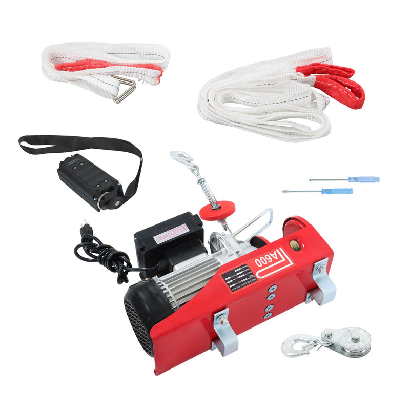 DURAFORCE 1320lbs 110V Wireless Electri Hoist w/ Wireless Remote Control & Emergency Stop