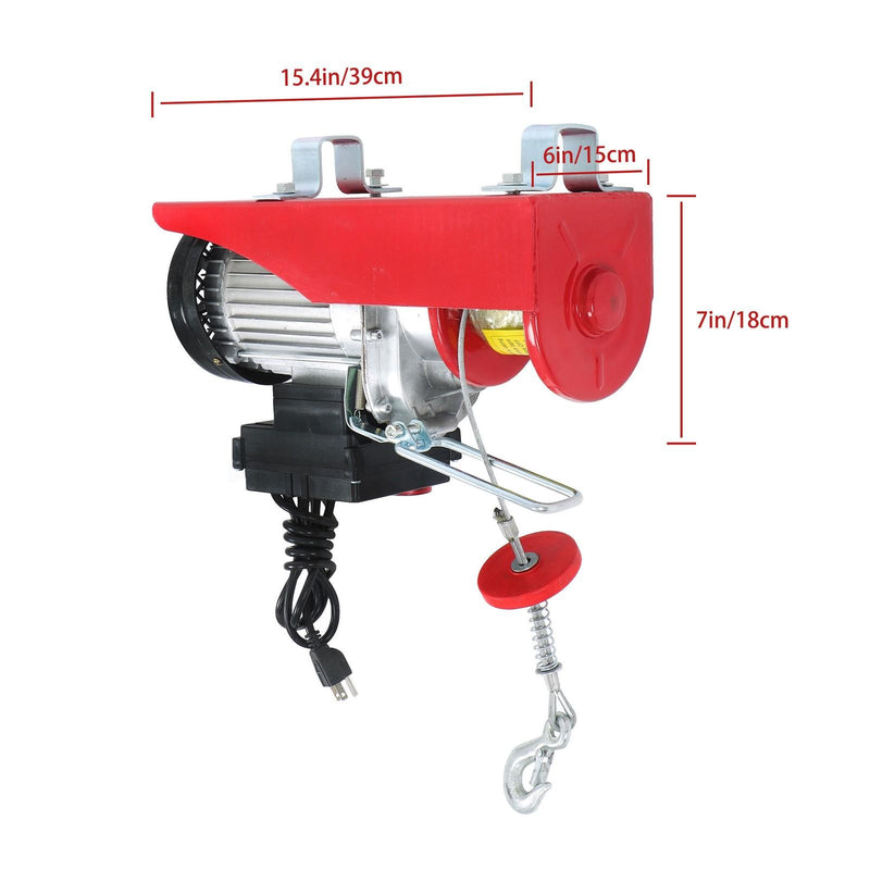 DURAFORCE 1320lbs 110V Wireless Electri Hoist w/ Wireless Remote Control & Emergency Stop
