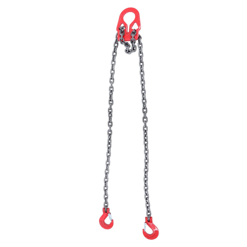DURAFORCE 7100 lbs 3/8in x 10ft Chain Sling 2 Legs G80 Lifting Chain with Grab Hooks