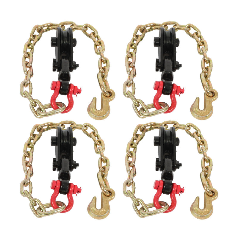 DURAFORCE 4 X 2 Ton Snatch Block w/ Chain Flatbed Tow Truck Rollback Car Carrier Cable