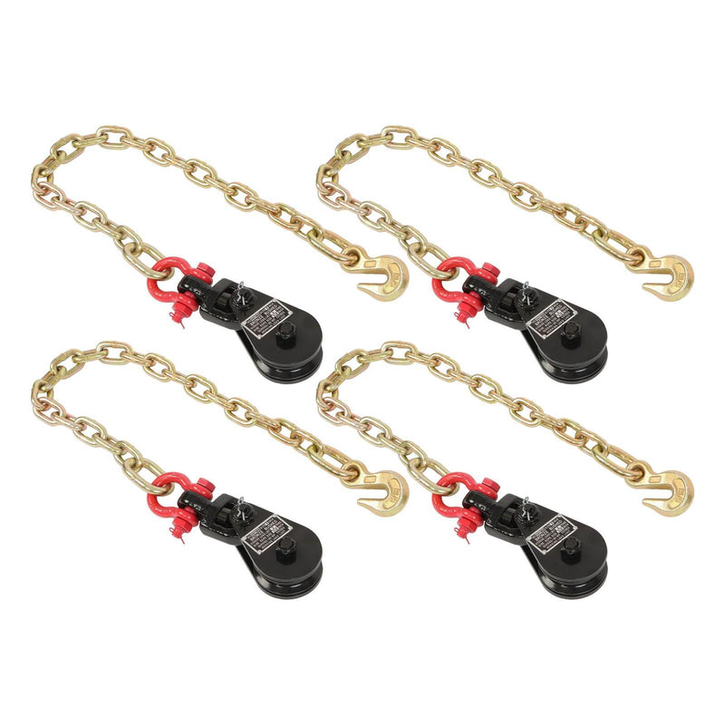 DURAFORCE 4 X 2 Ton Snatch Block w/ Chain Flatbed Tow Truck Rollback Car Carrier Cable
