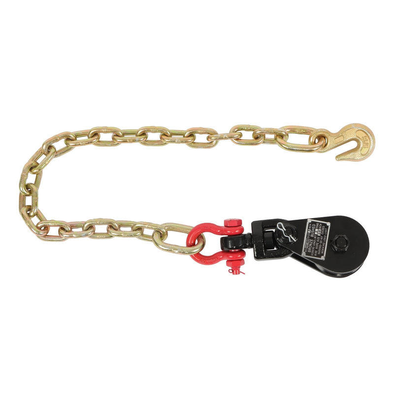 DURAFORCE 4 X 2 Ton Snatch Block w/ Chain Flatbed Tow Truck Rollback Car Carrier Cable