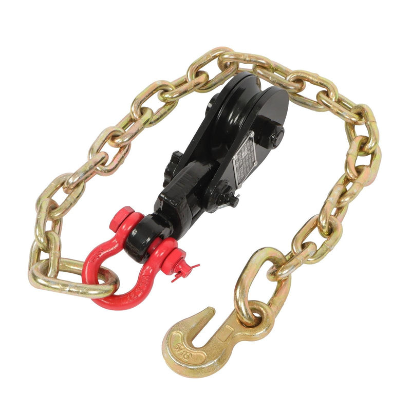 DURAFORCE 4 X 2 Ton Snatch Block w/ Chain Flatbed Tow Truck Rollback Car Carrier Cable