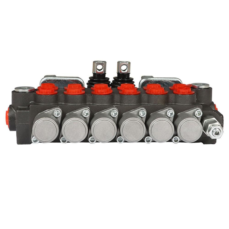 DURAFORCE Hydraulic Backhoe 11 GPM Directional Control Valve 6 Spool With 2 Joysticks