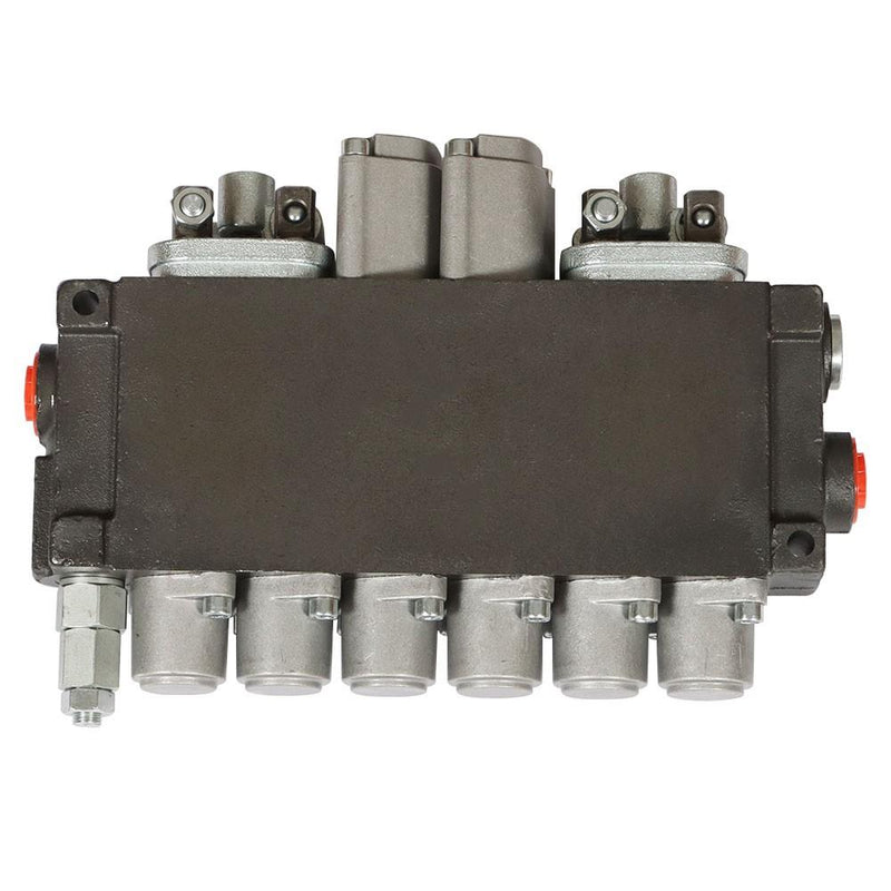 DURAFORCE Hydraulic Backhoe 11 GPM Directional Control Valve 6 Spool With 2 Joysticks