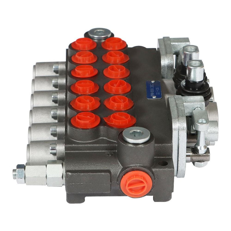 DURAFORCE Hydraulic Backhoe 11 GPM Directional Control Valve 6 Spool With 2 Joysticks