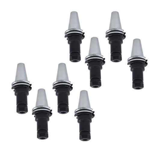 DURAFORCE 8 Pcs Chucks Tool Holder Set W. 4" Long Gage Length CAT40-ER20 Collet Chucks