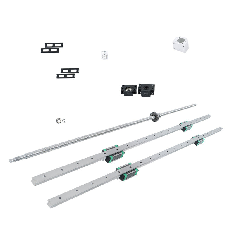 DURAFORCE HGR20 1200mm Linear Rail & SFU1605 Ball Screw Kit, 2 Rails + BF12 BK12