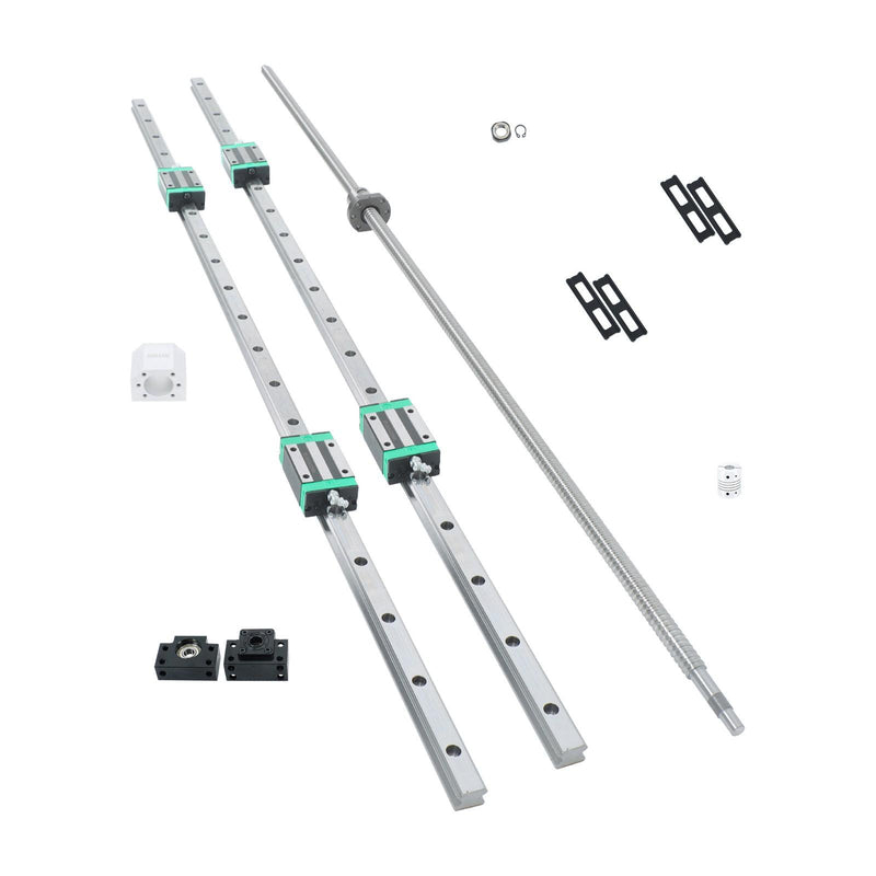 DURAFORCE HGR20 1200mm Linear Rail & SFU1605 Ball Screw Kit, 2 Rails + BF12 BK12
