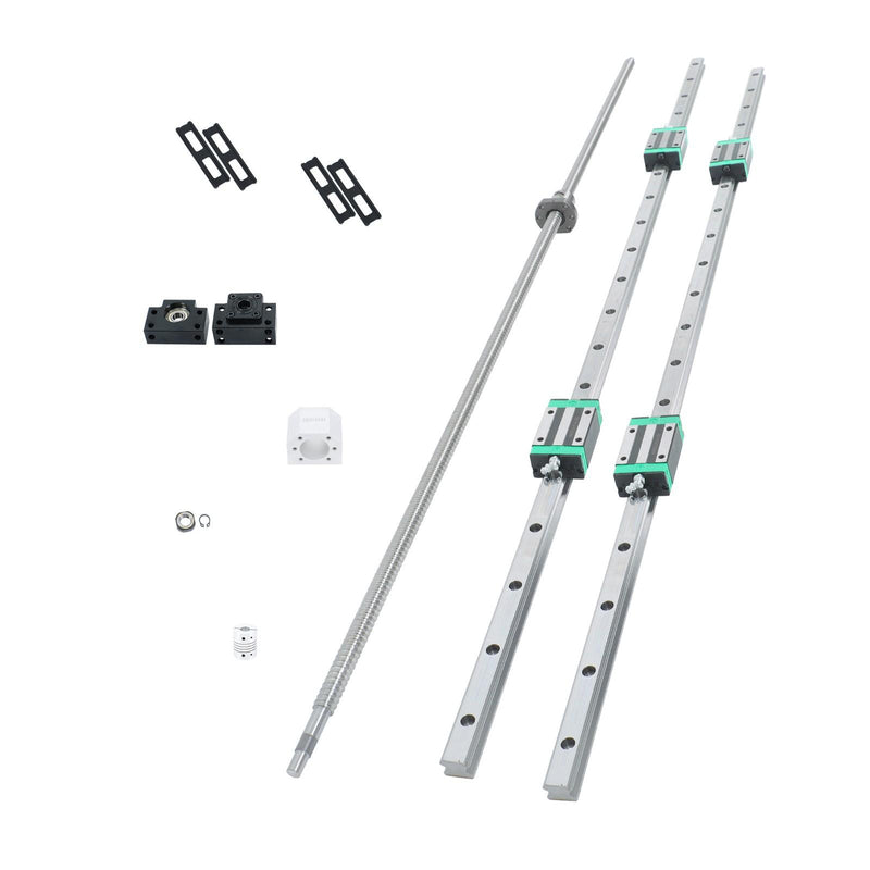 DURAFORCE HGR20 1200mm Linear Rail & SFU1605 Ball Screw Kit, 2 Rails + BF12 BK12