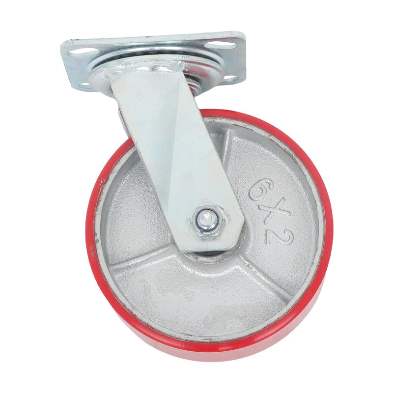 DURAFORCE 4 Pack Heavy Duty Swivel Caster Wheels 6" × 2" Polyurethane 4800Lbs Industrial