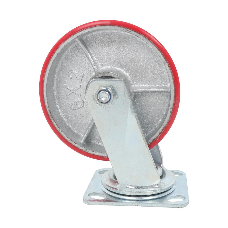 DURAFORCE 4 Pack Heavy Duty Swivel Caster Wheels 6" × 2" Polyurethane 4800Lbs Industrial