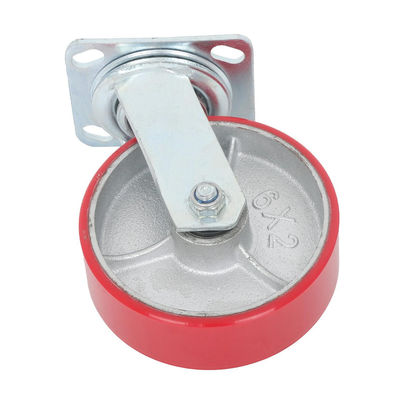 DURAFORCE 4 Pack Heavy Duty Swivel Caster Wheels 6" × 2" Polyurethane 4800Lbs Industrial
