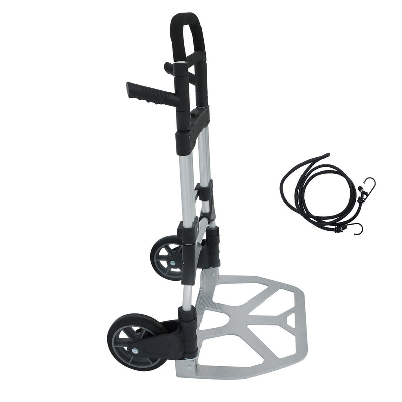 DURAFORCE 500 LB Aluminum Folding Hand Truck with Telescoping Handle & Elastic Ropes