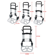 DURAFORCE 500 LB Aluminum Folding Hand Truck with Telescoping Handle & Elastic Ropes