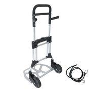 DURAFORCE 500 LB Aluminum Folding Hand Truck with Telescoping Handle & Elastic Ropes