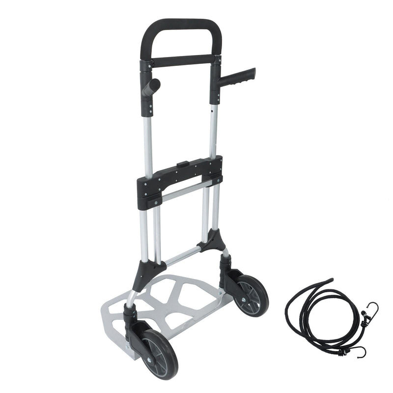 DURAFORCE 500 LB Aluminum Folding Hand Truck with Telescoping Handle & Elastic Ropes