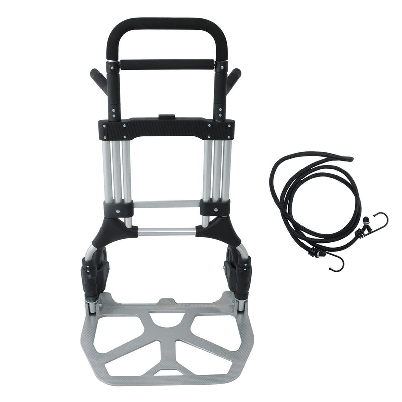 DURAFORCE 500 LB Aluminum Folding Hand Truck with Telescoping Handle & Elastic Ropes