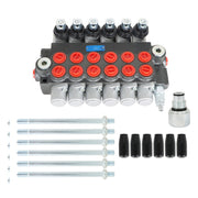 DURAFORCE 6 Spool Hydraulic Monoblock Double Acting Control Valve SAE11GPM+Conversion Plug