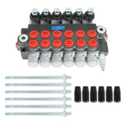 DURAFORCE 6 Spool Hydraulic Monoblock Double Acting Control Valve SAE11GPM+Conversion Plug