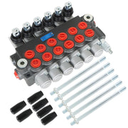 DURAFORCE 6 Spool Hydraulic Monoblock Double Acting Control Valve SAE11GPM+Conversion Plug