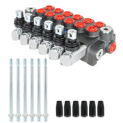 DURAFORCE 6 Spool Hydraulic Monoblock Double Acting Control Valve SAE11GPM+Conversion Plug