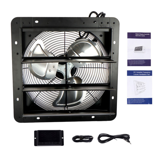 DURAFORCE 14 Inch Shutter Exhaust Fan W/ Speed Controller High Speed Wall Mounted 1550 CFM