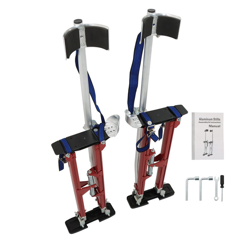 DURAFORCE 24-40 Inch Red Specialty Aluminum Drywall Stilts For Taping Painting Painter